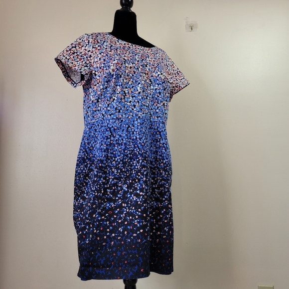 Talbots Dress short sleeve navy multy color size 16p - Picture 2 of 9